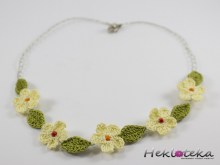 Crocheted little spring flowers necklace